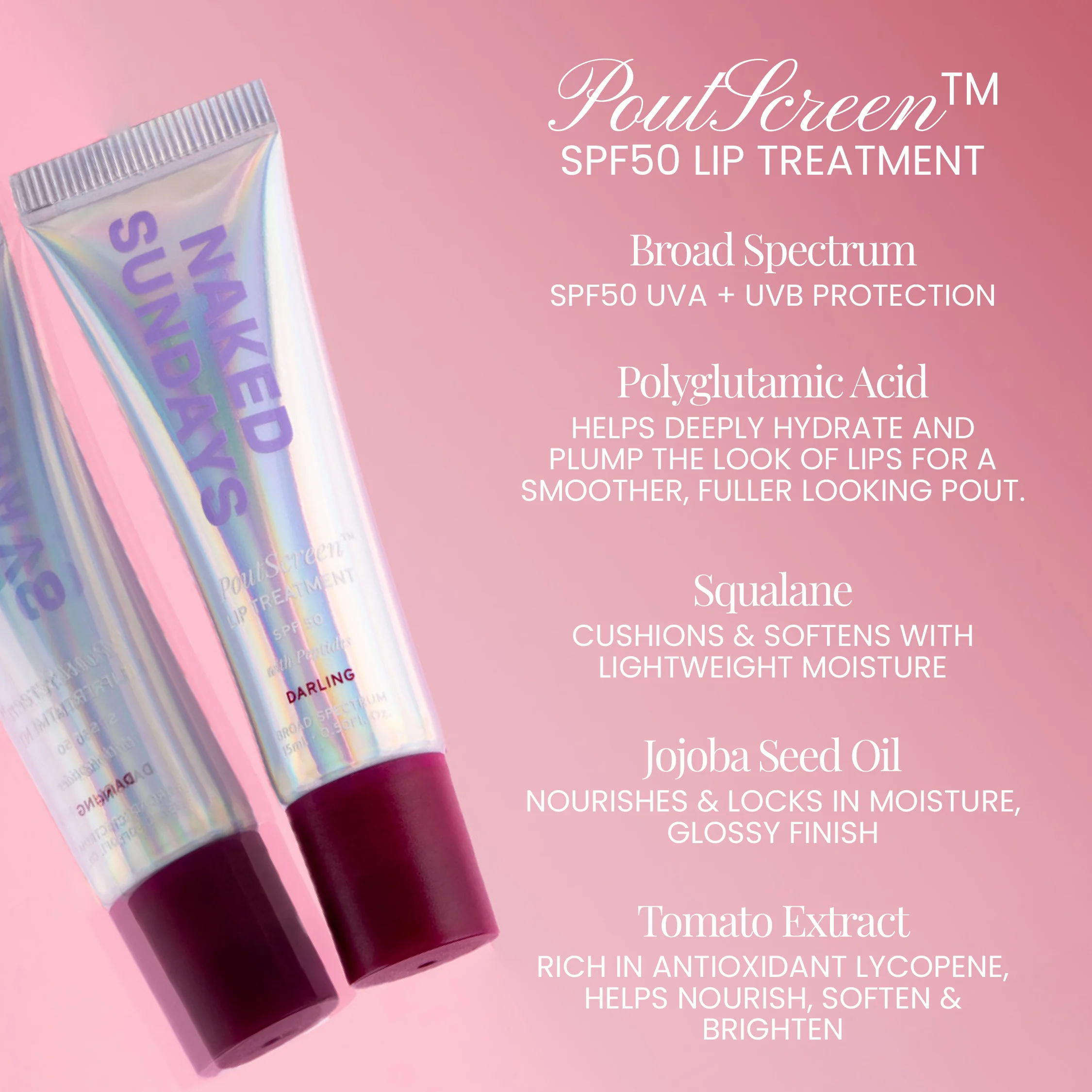 PoutScreen™ SPF50 Lip Treatment - Darling (Sheer Plum) - Image 4